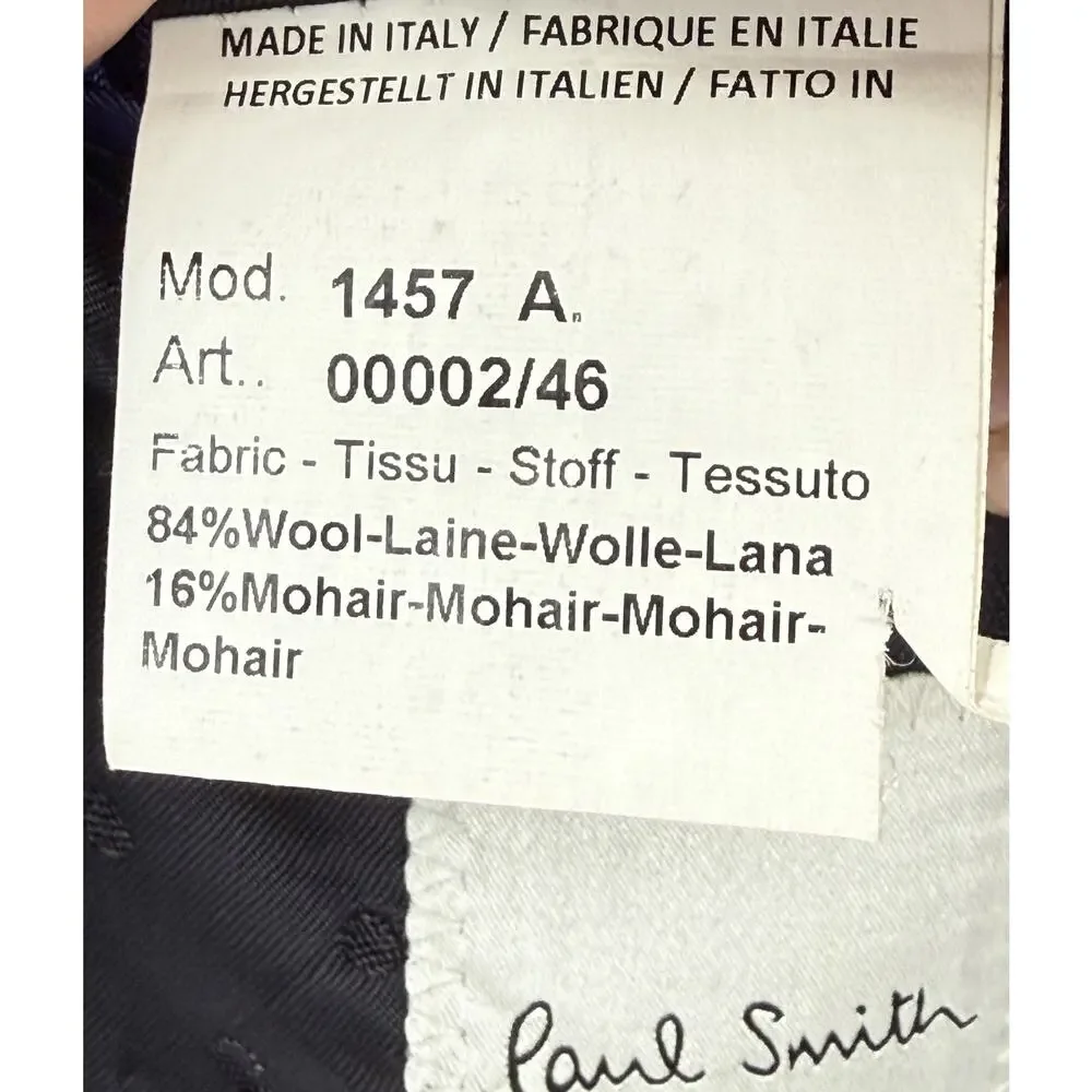Paul Smith Soho Fit Blue Wool Mohair Sport Coat Blazer 38R Wedding Formal School